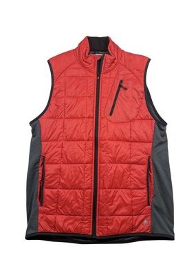 Smartwool Red Quilted Insulated Vest with Gray Panels